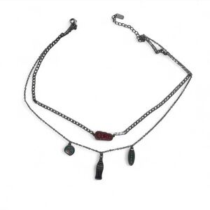 Dual Layer Coca-Cola Silver Charm Necklace